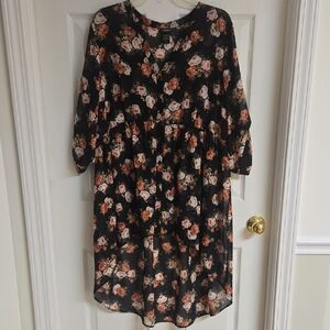 Torrid Black and Red Floral Tunic